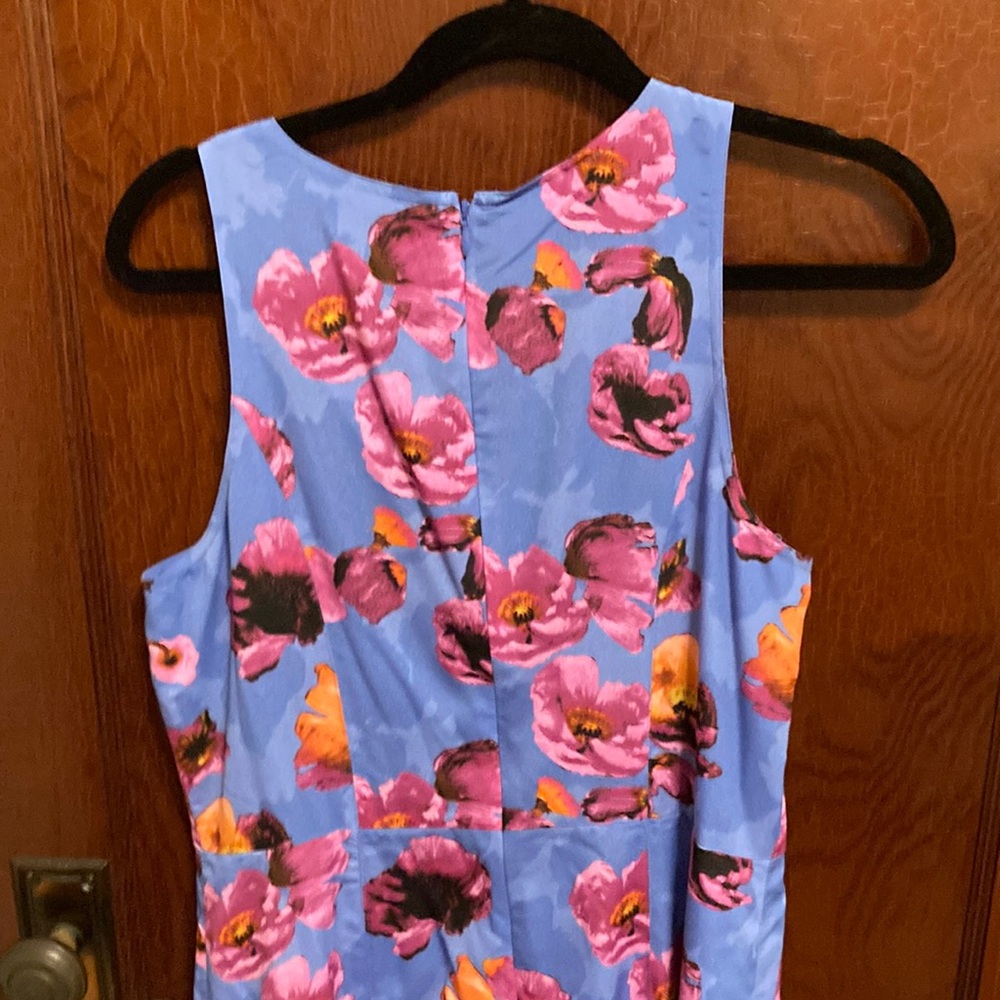 Banana Republic Blue Dress with Pink and Orange Floral Design nwt size 10 - Picture 6 of 7